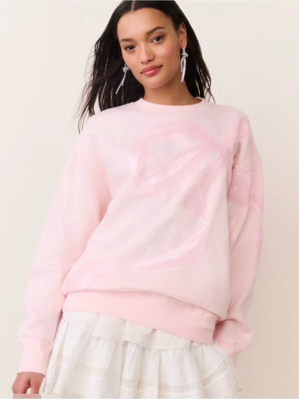 Loveshackfancy Pale Pink Crewneck Sweater